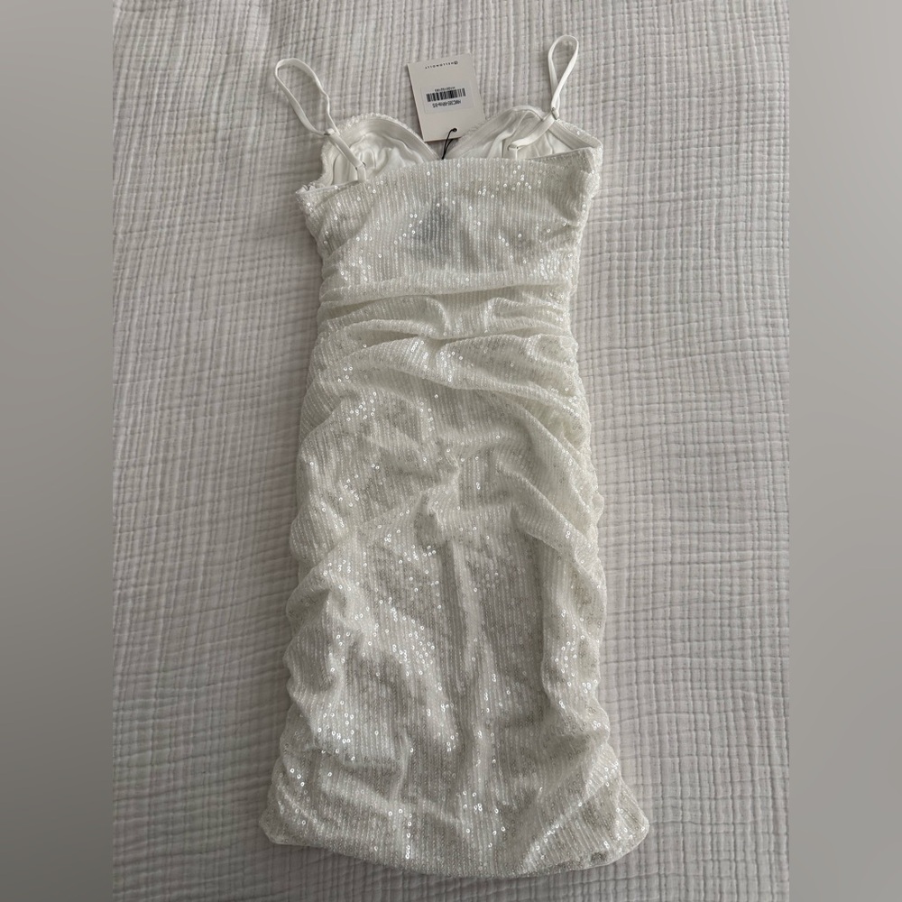 Hello Molly White Sequin Mini Dress - Picture 3 of 4